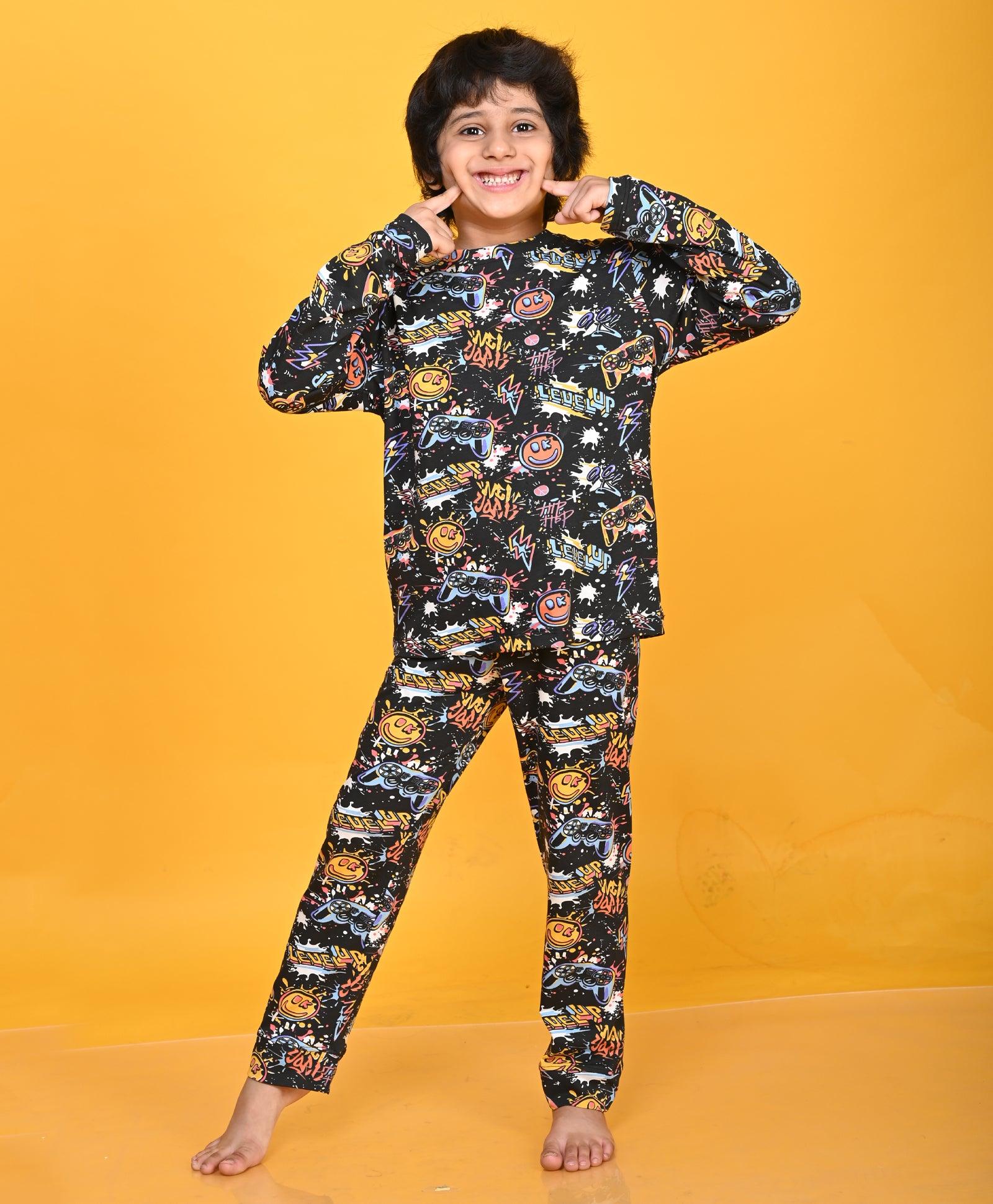 Kids long best sale sleeve pjs