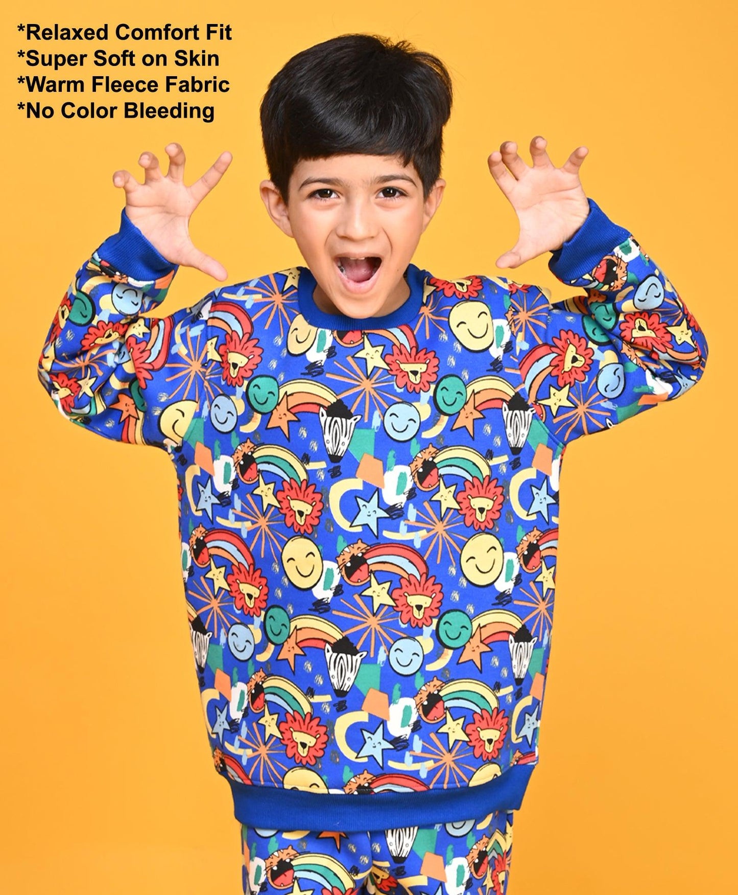 ANIMAL BOYS FLEECE SWEATSHIRT - BLUE - Anthrilo 