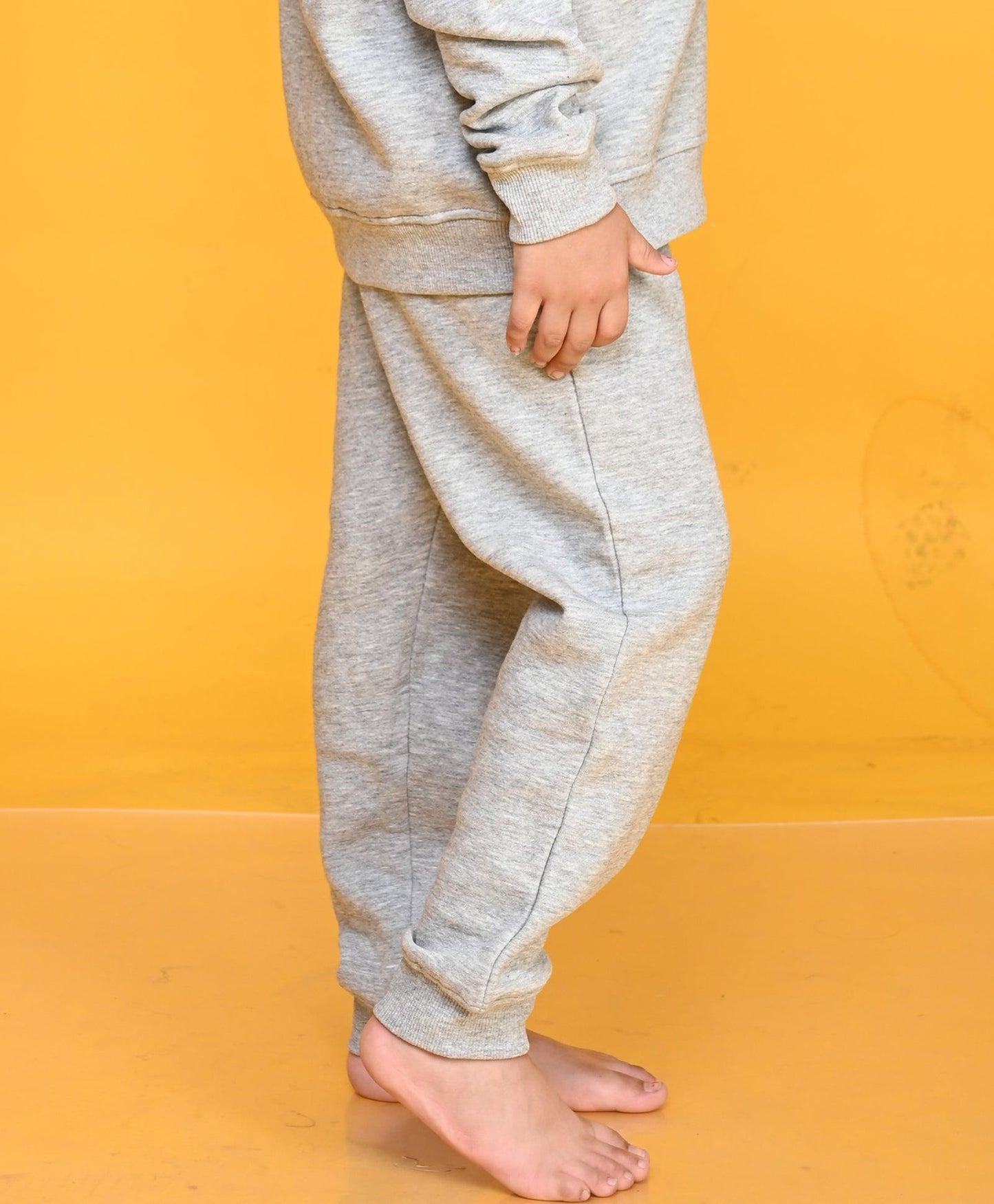 GREY MELANGE GIRLS FLEECE JOGGER - GREY MELANGE - Anthrilo 