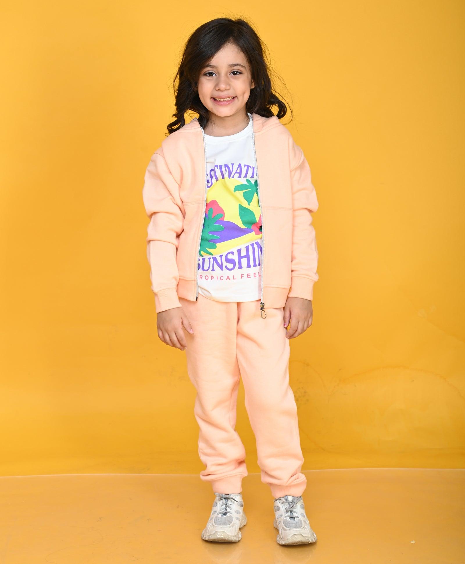 PINEAPPLE PEACH GIRLS FLEECE JOGGER - PEACH - Anthrilo 