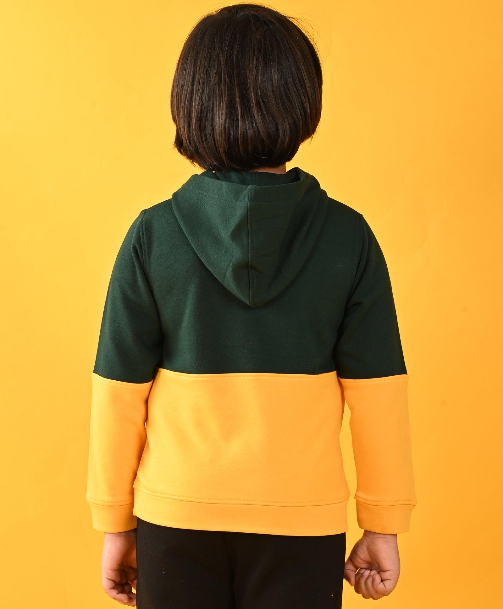 YELLOW GREEN TERRY BOYS HOODIE - YELLOW - Anthrilo 