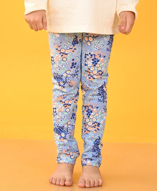 BLUE FLOWER GIRLS LEGGING - BLUE - Anthrilo 