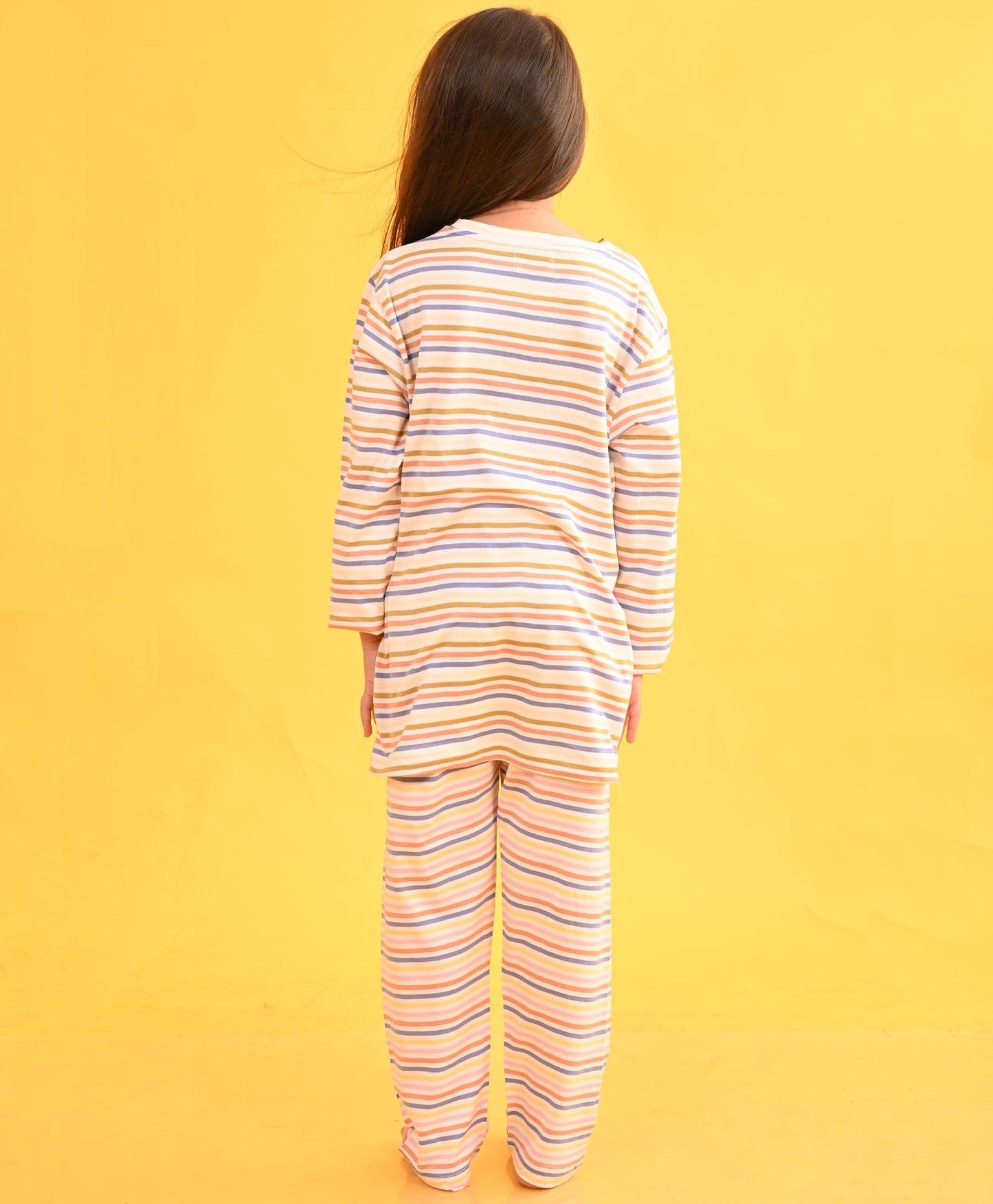 BEIGE PINSTRIPED LONG SLEEVES PYJAMA SET - Anthrilo 