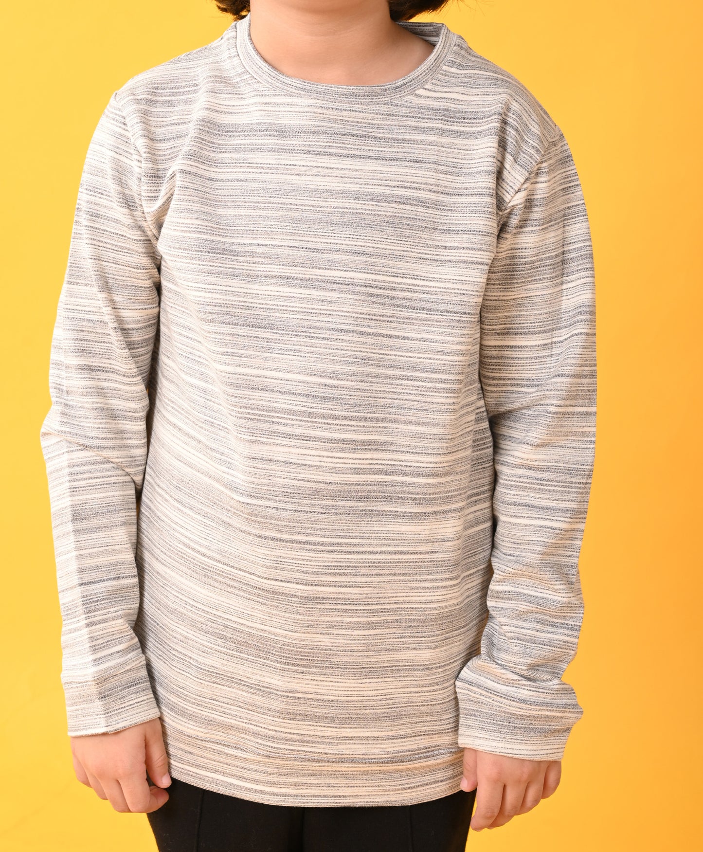 STRIPE GREY BOYS SWEATSHIRT - GREY