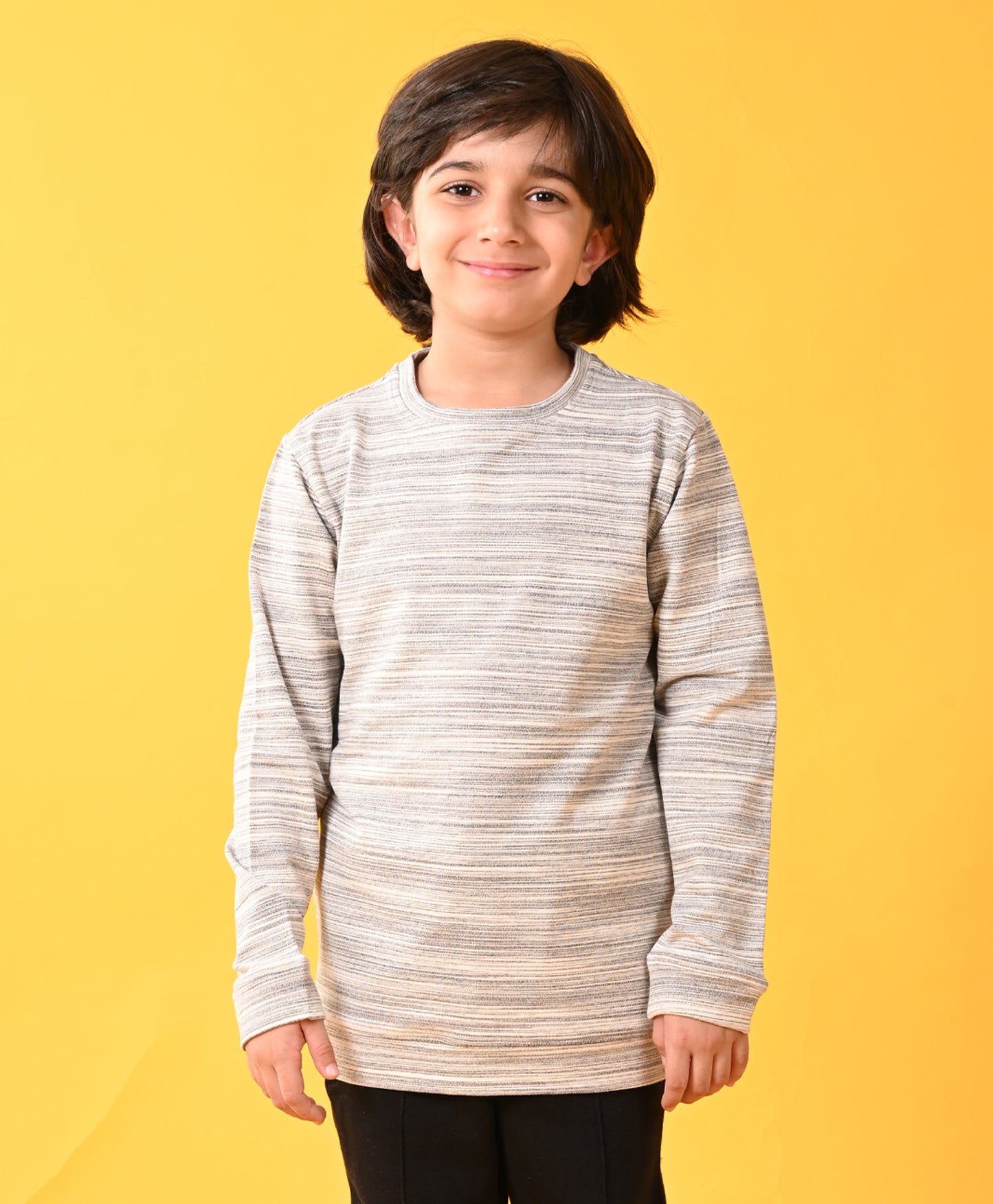 STRIPE GREY BOYS SWEATSHIRT - GREY