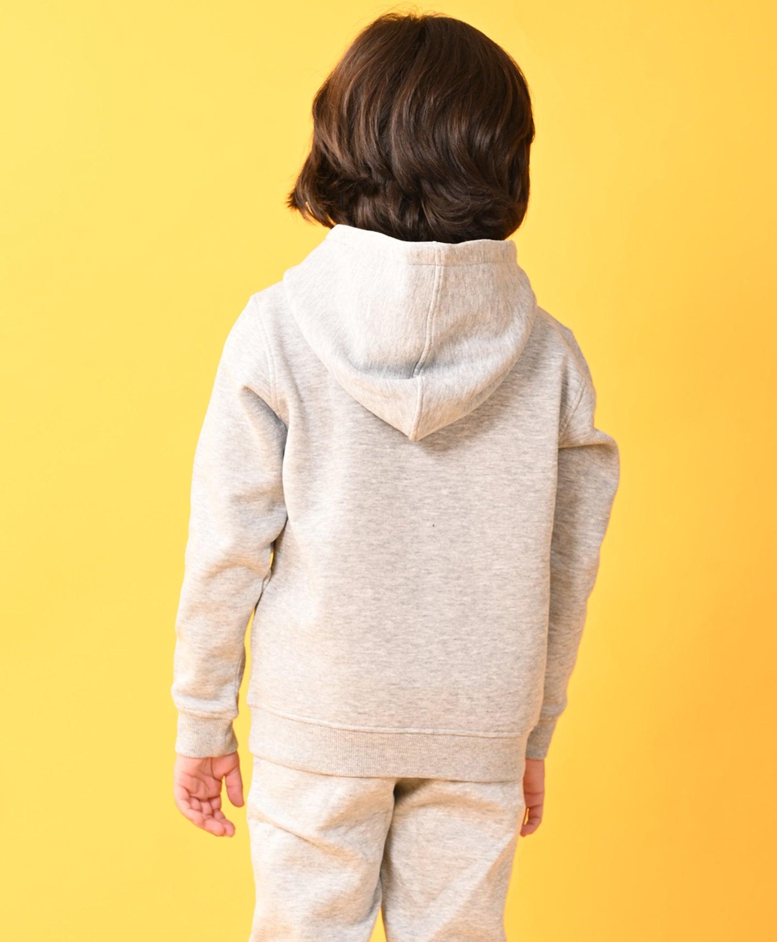 SPORTY COLLECTION FLEECE BOYS HOODIE - GREY - Anthrilo 