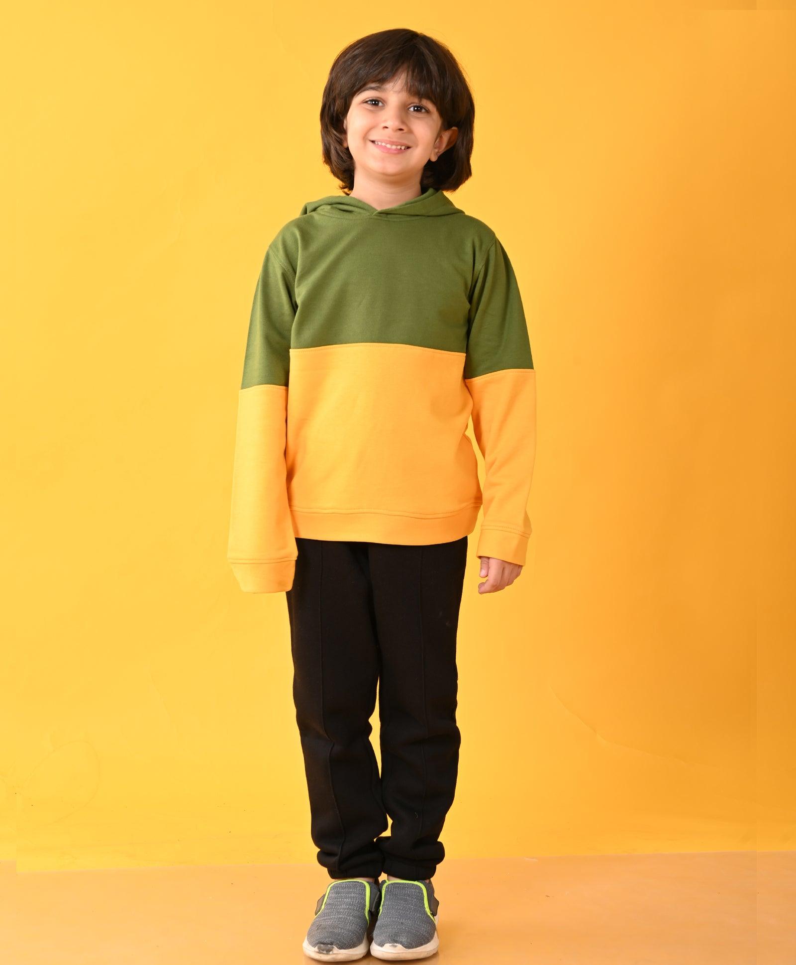 YELLOW GREEN HOODIE BLACK BOYS JOGGER SET - YELLOW / BLACK - Anthrilo 