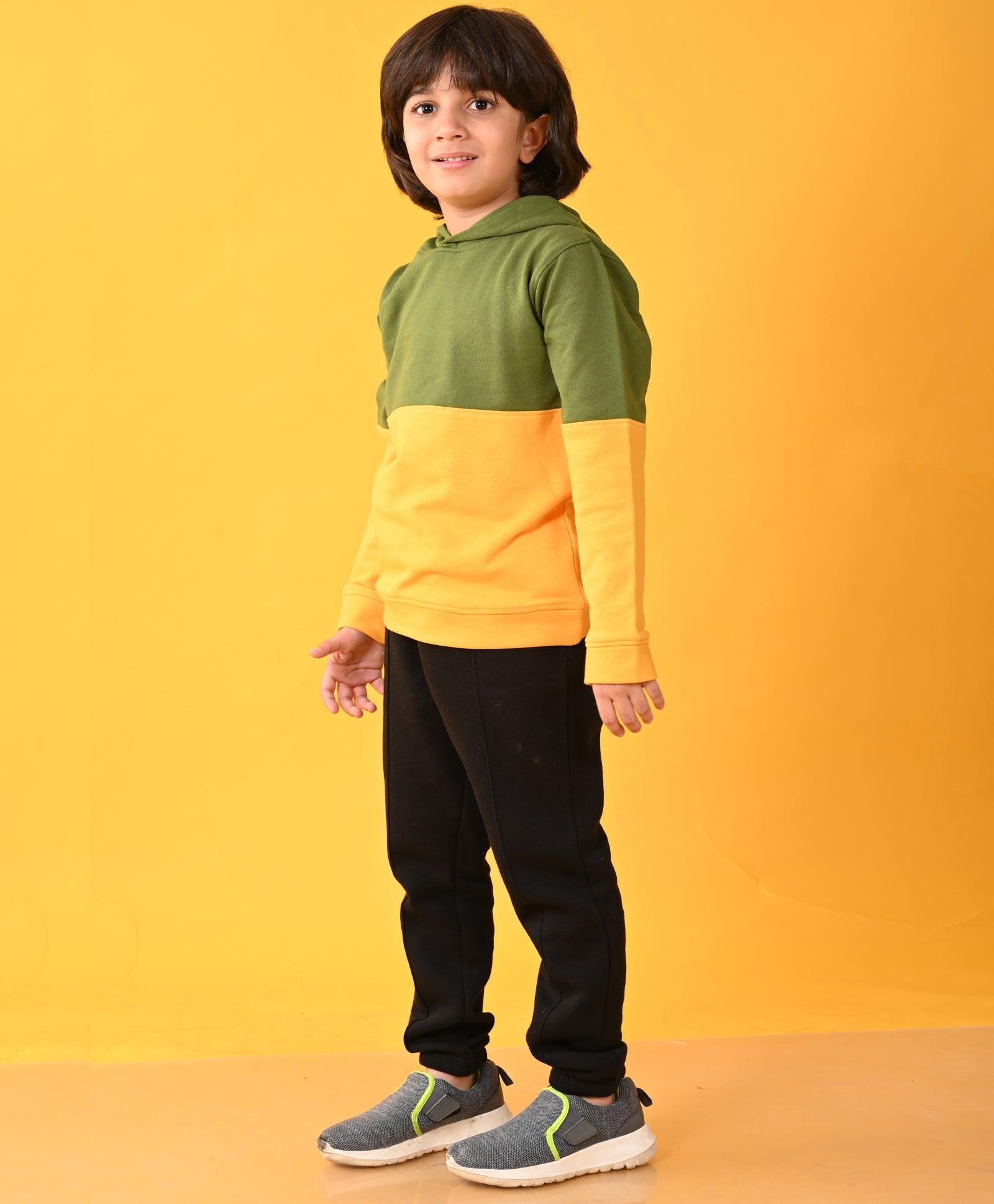 YELLOW GREEN HOODIE BLACK BOYS JOGGER SET - YELLOW / BLACK - Anthrilo 