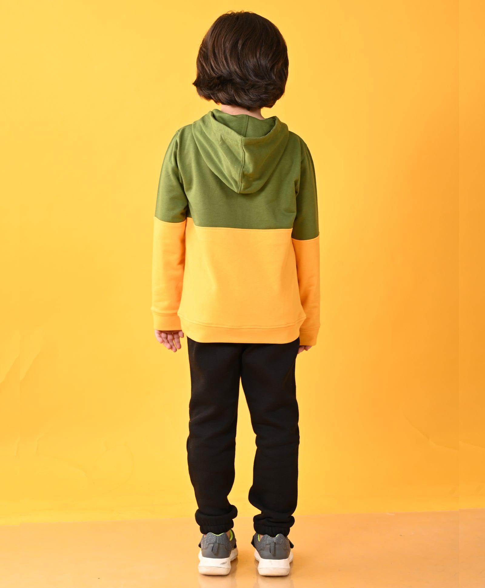 YELLOW GREEN HOODIE BLACK BOYS JOGGER SET - YELLOW / BLACK - Anthrilo 