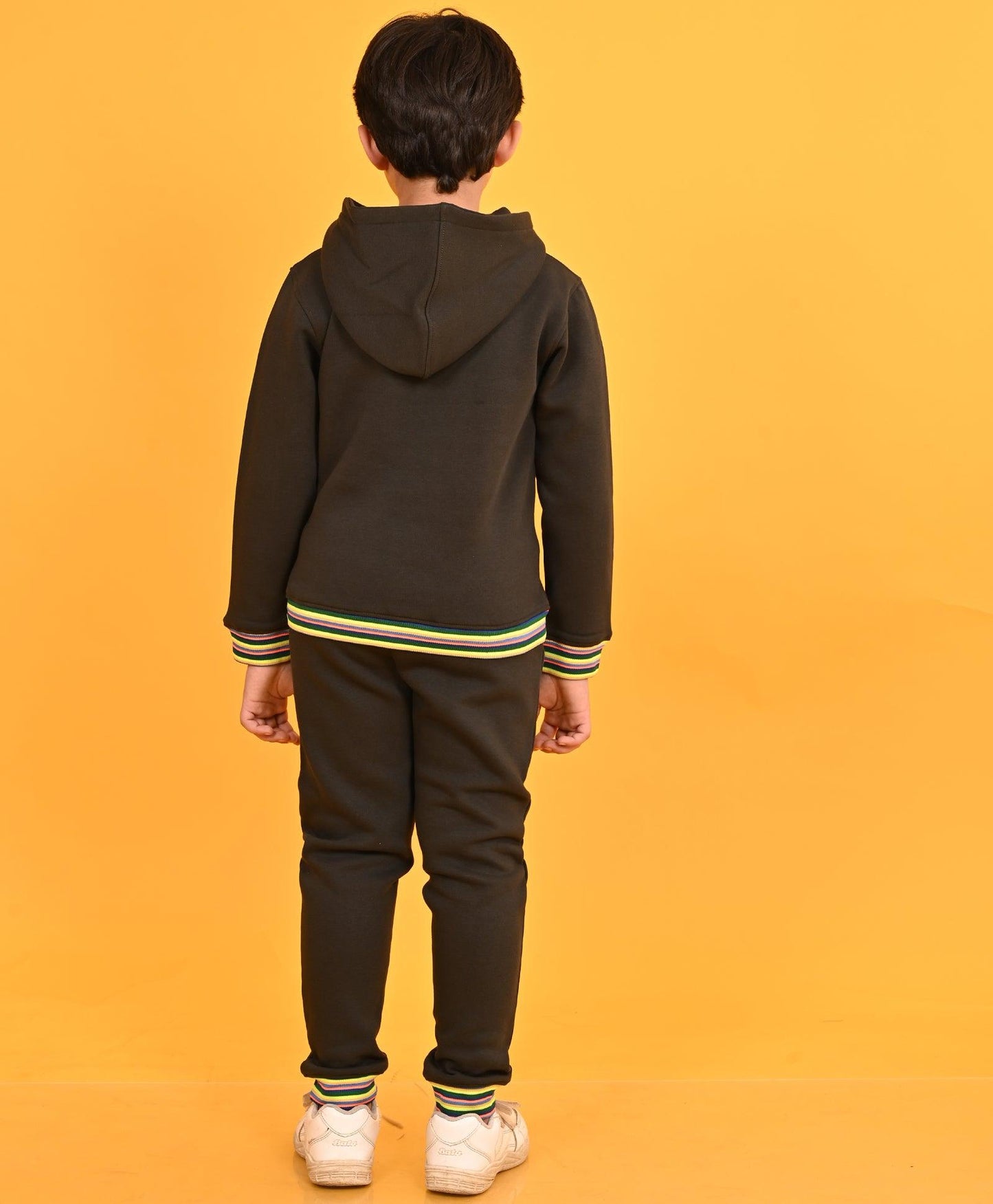 NO RULES FLEECE HOODIE NEON RIBBED JOGGER SET D - OLIVE - Anthrilo 