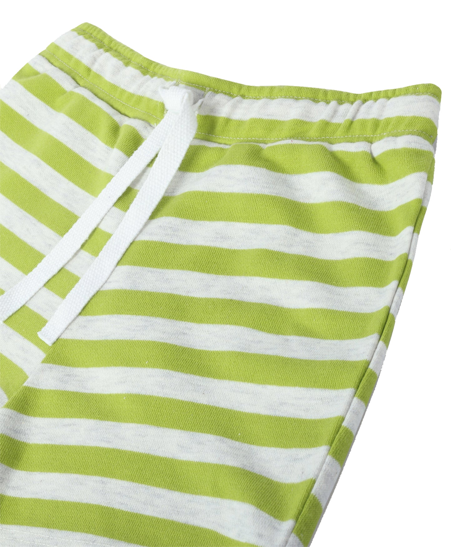 GREEN ECRU STRIPE BOYS SHORTS - GREEN/ECRU