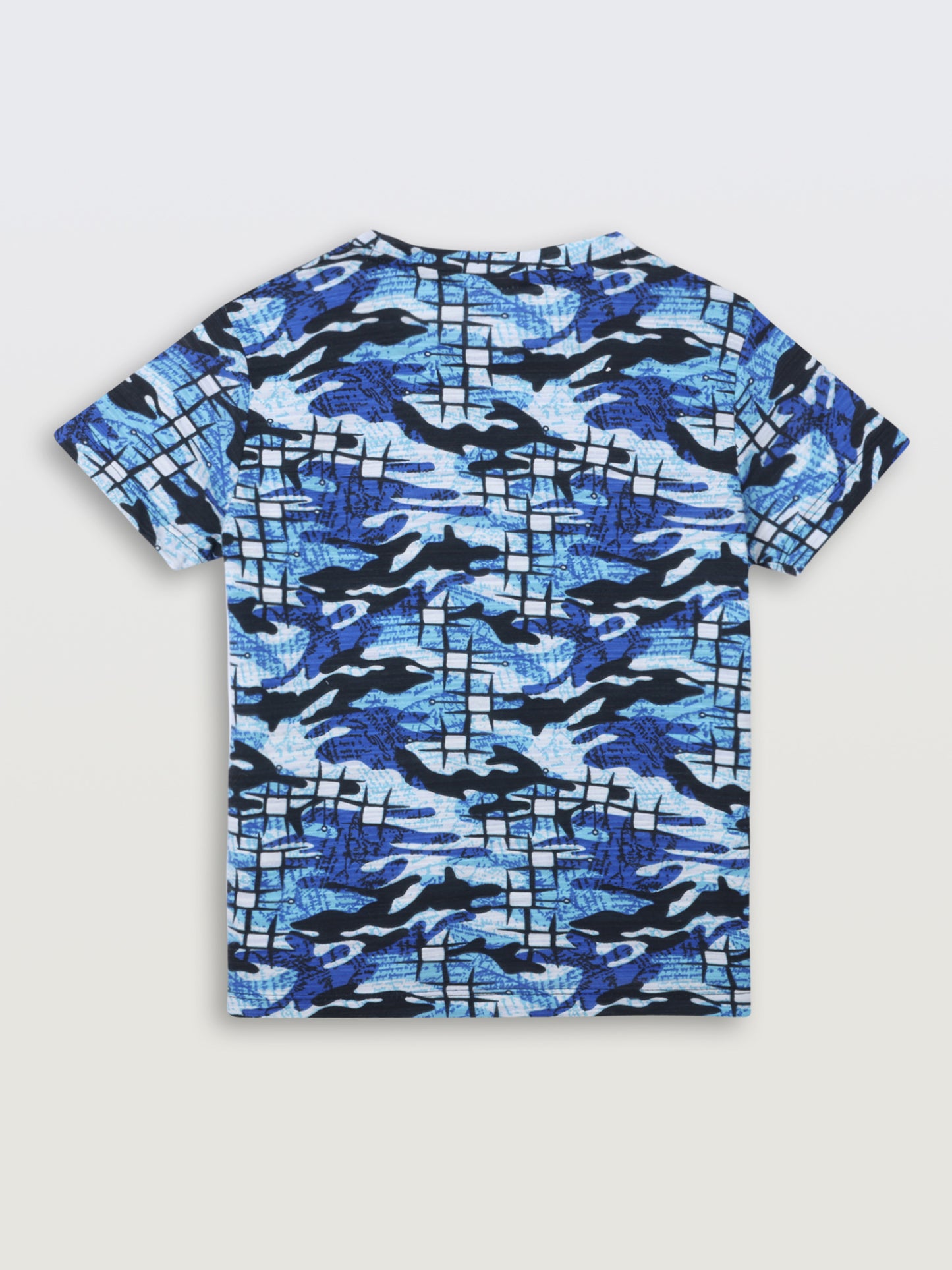 GRAFFITI CAMOUFLAGE SHORT SLEEVE T-SHIRT - BLUE