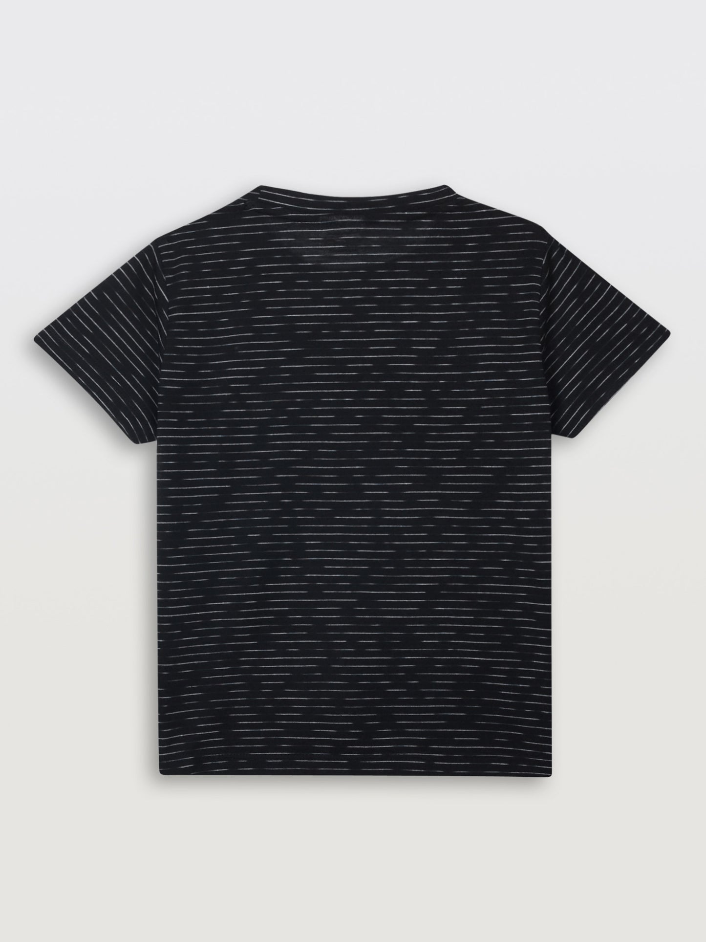 BLACK SLUB MELANGE SHORT SLEEVE BOYS T-SHIRT - BLACK