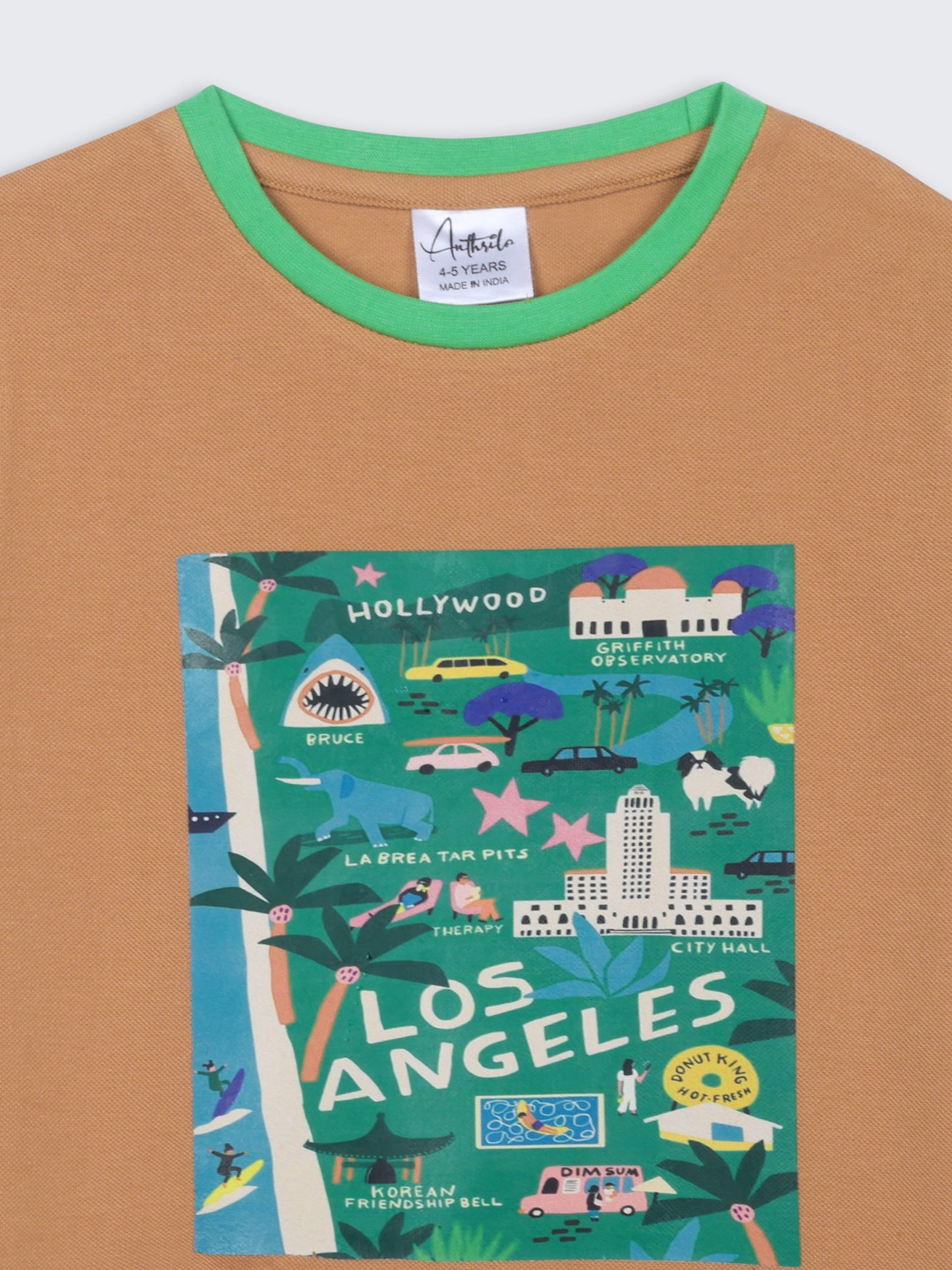 LOS ANGELS MUSTARD SHORT SLEEVE BOYS T-SHIRT - MUSTARD