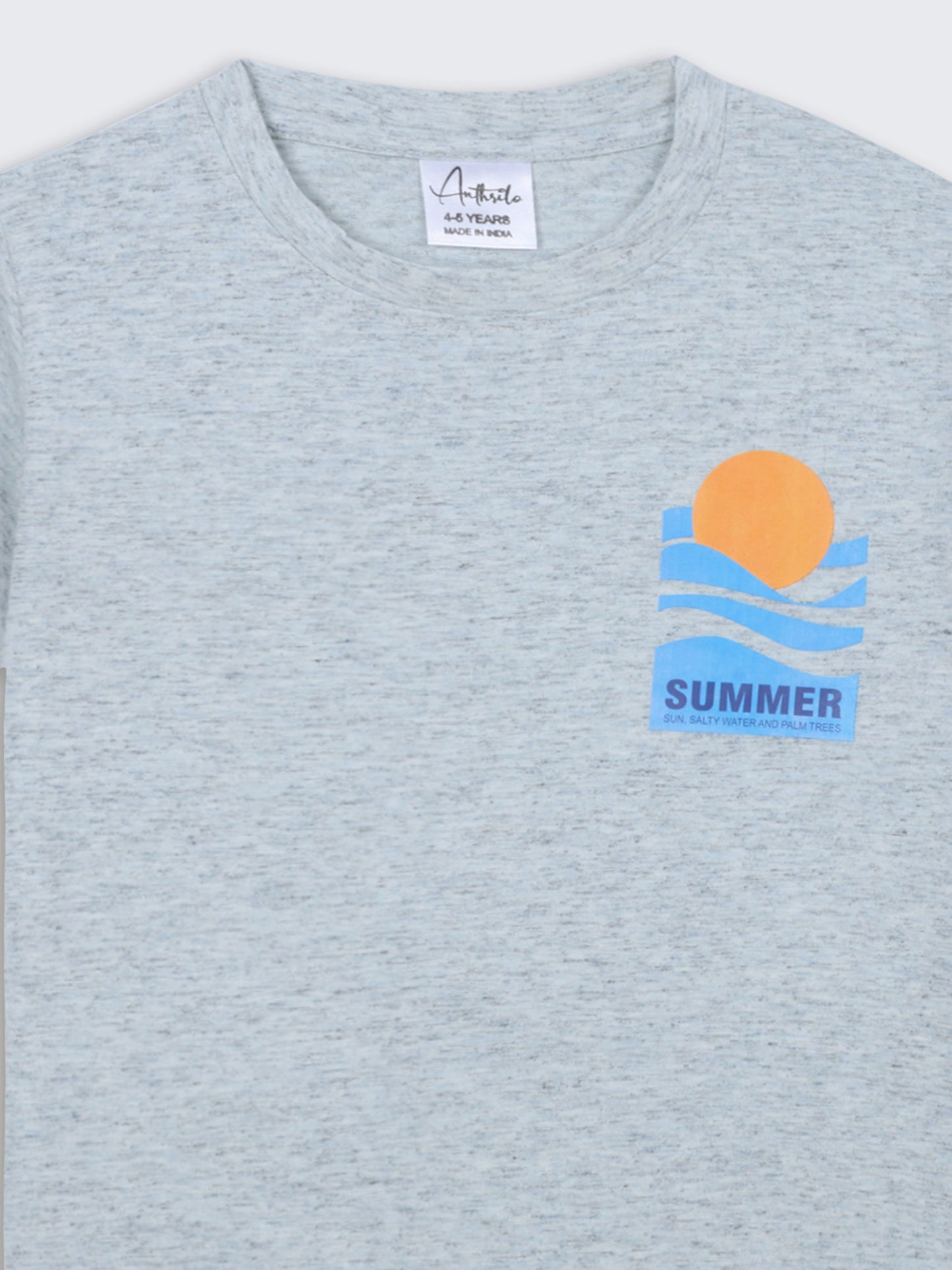 SUMMER SUN SKY MELANGE SHORT SLEEVE BOYS T-SHIRT - SKY