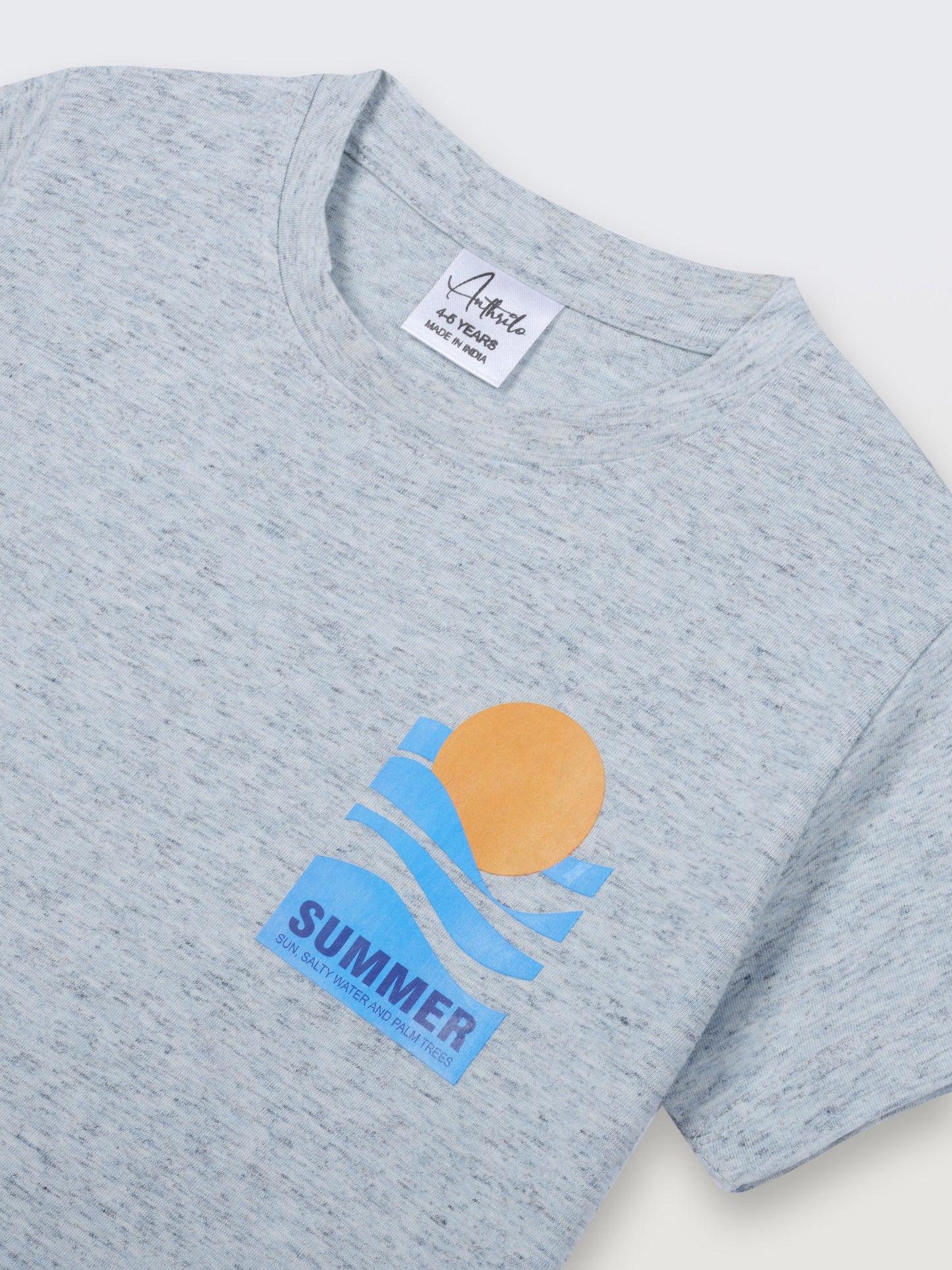 SUMMER SUN SKY MELANGE SHORT SLEEVE BOYS T-SHIRT - SKY