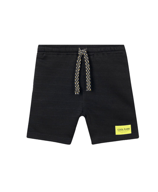 COOL BLACK MELANGE BOYS SHORTS - BLACK