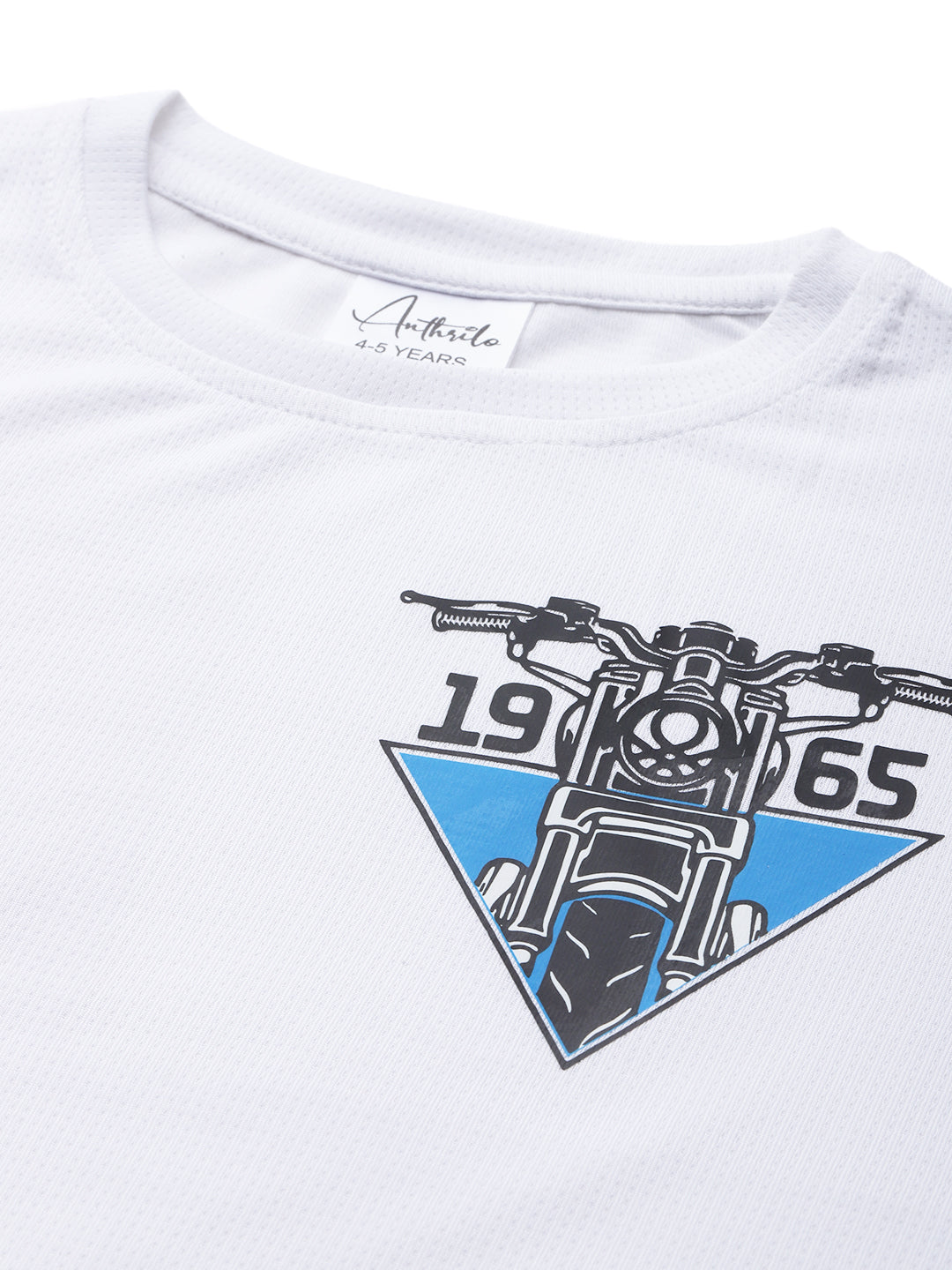 1965 BIKER SPORTY SHORT SLEEVE T-SHIRT - WHITE