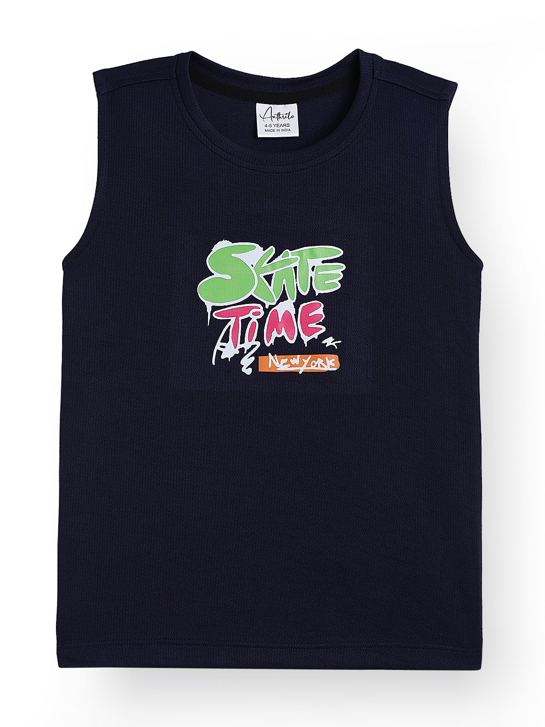 SKATE TIME SPORTY SLEEVELESS T-SHIRT - NAVY