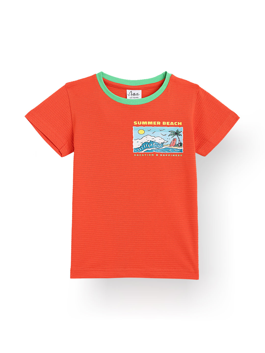 SUMMER BEACH ORANGE SHORT SLEEVEST-SHIRT - ORANGE