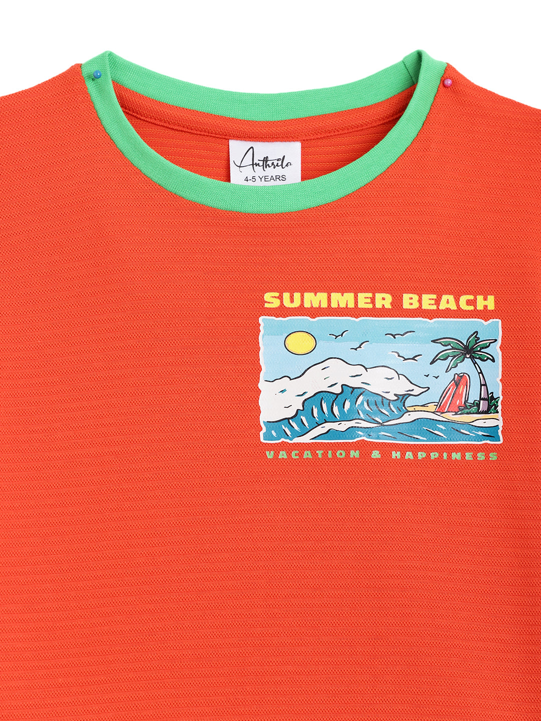 SUMMER BEACH ORANGE SHORT SLEEVEST-SHIRT - ORANGE