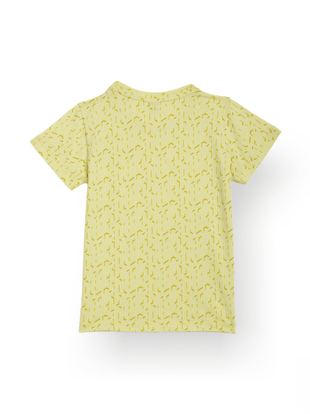 YELLOW ZIG ZAG PIQUE SHORT SLEEVES T-SHIRT - YELLOW