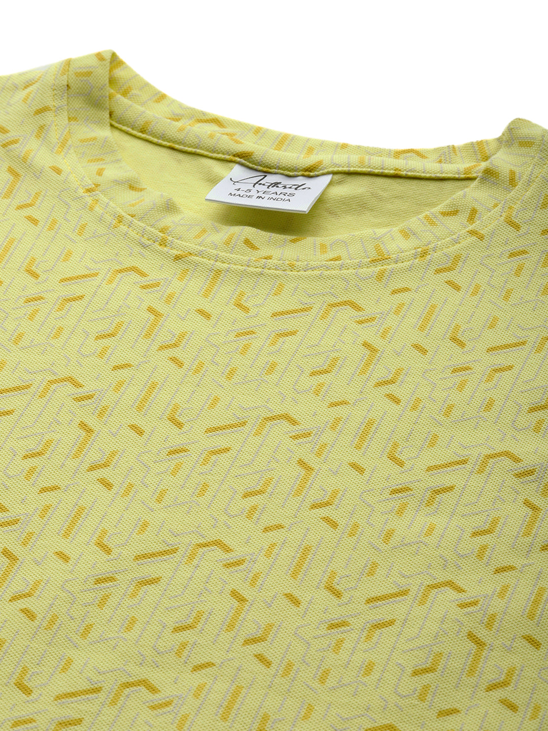 YELLOW ZIG ZAG PIQUE SHORT SLEEVES T-SHIRT - YELLOW