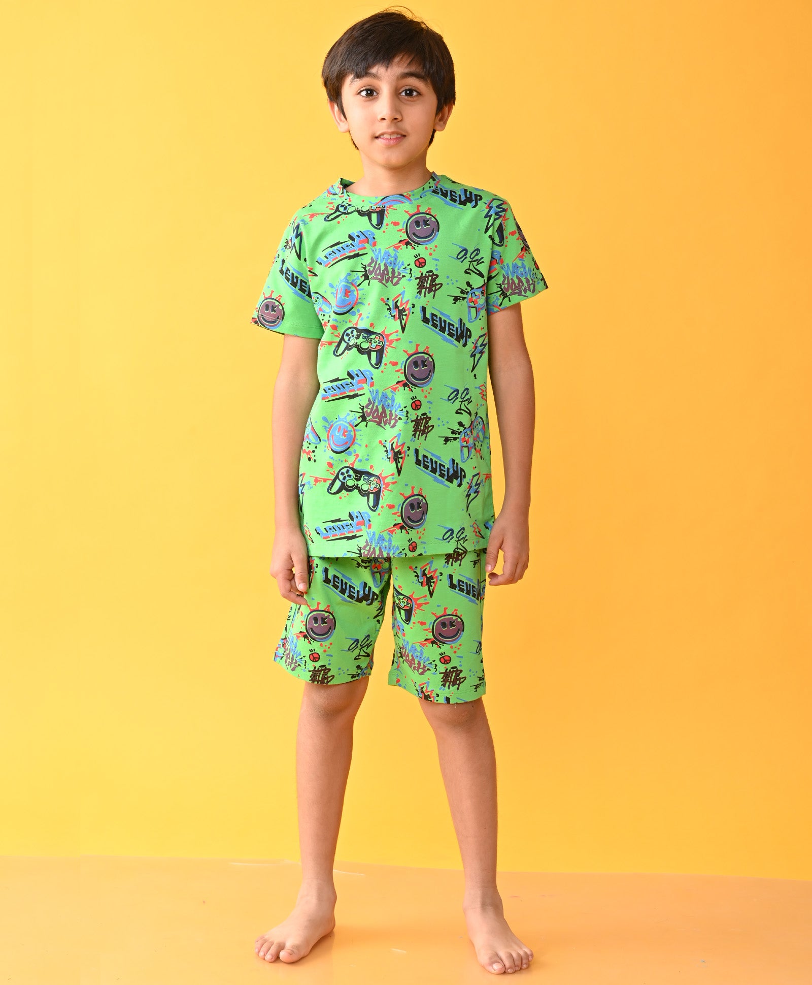 LEVEL UP GREEN SLEEPWEAR SHORT SET- GREEN – Anthrilo