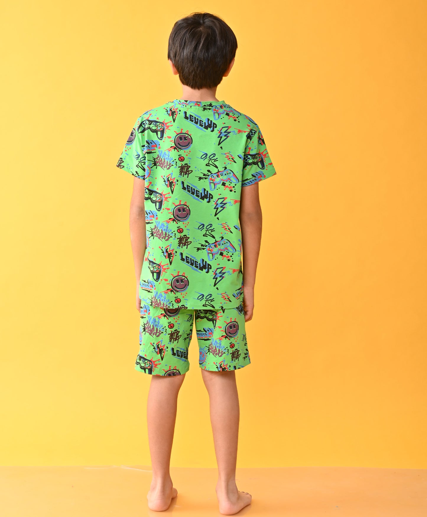 LEVEL UP GREEN SLEEPWEAR SHORT SET- GREEN