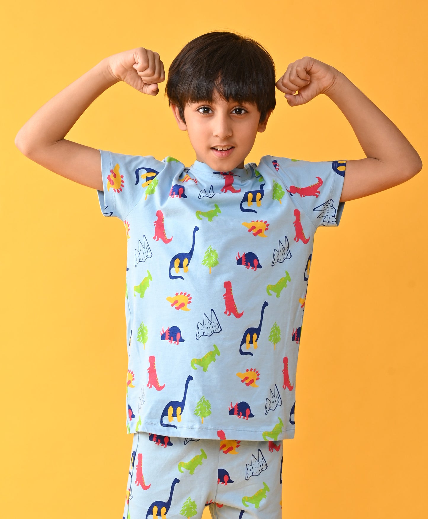 SKY DINOSAUR FUN SLEEPWEAR SHORT SET - SKY