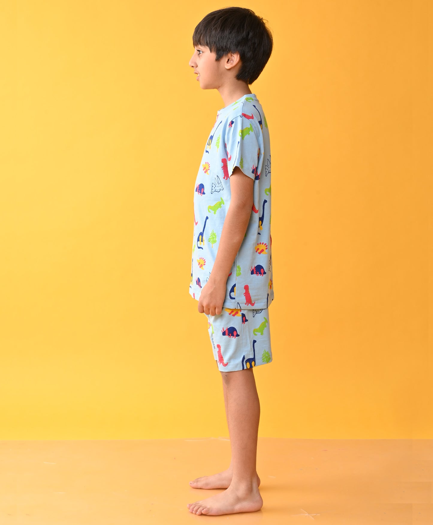 SKY DINOSAUR FUN SLEEPWEAR SHORT SET - SKY