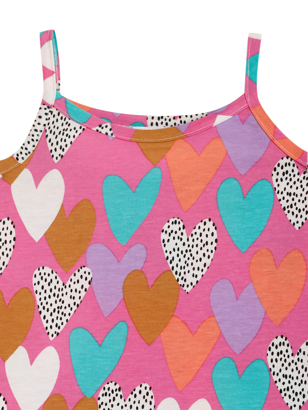 HEART SUMMER STRAPPY GIRLS TOP - PURPLE