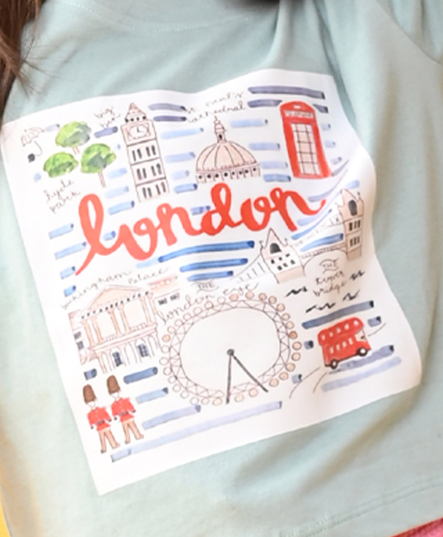 LONDON OIL GREEN SUMMER GIRLS T-SHIRT-OIL GREEN