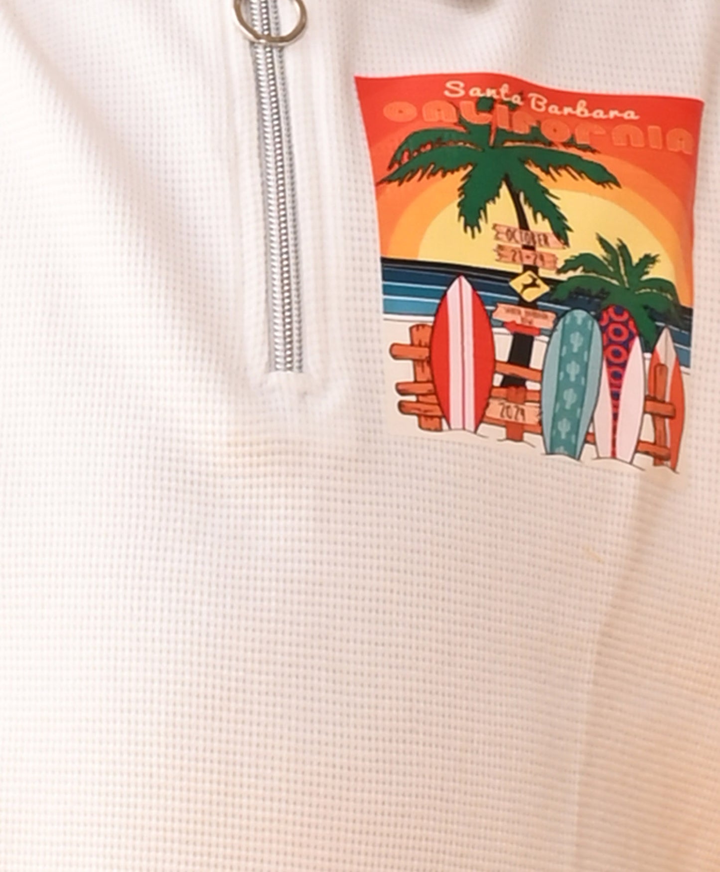 SANTA BARABARA ZIPPER POLO SHORTS SET - WHITE