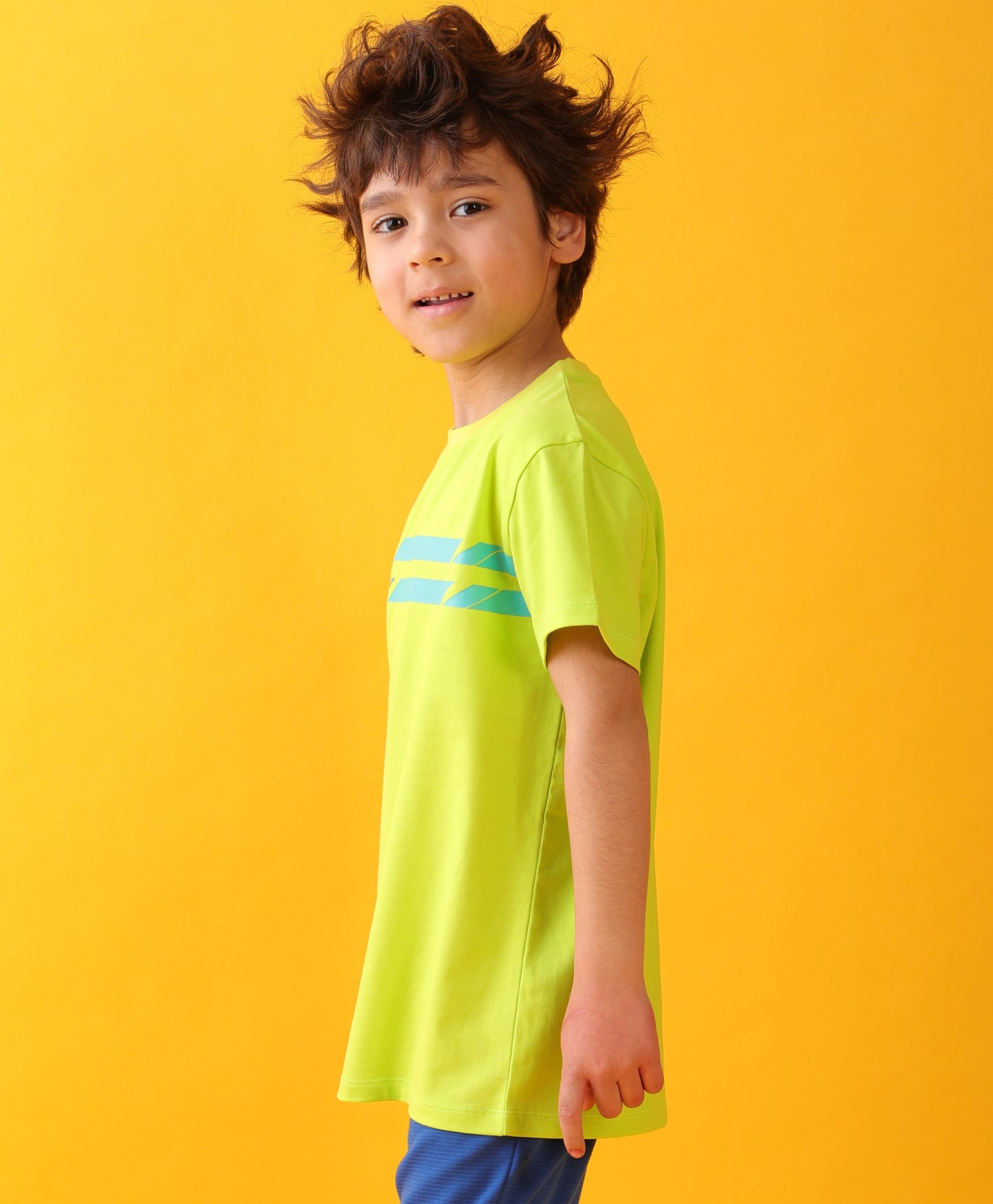 LIME ENGLAND STRIPE BOYS SHORT SLEEVES T-SHIRT - LIME