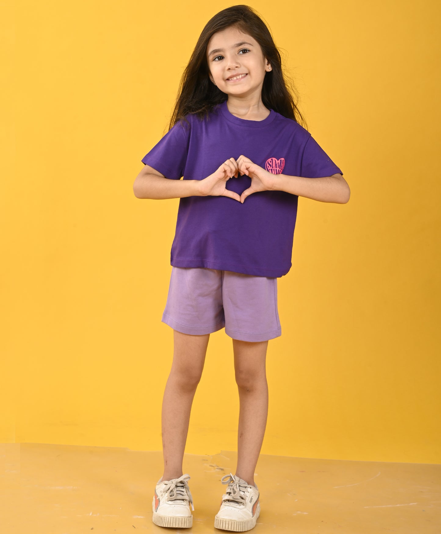 SUMMER TIME PURPLE GIRLS SHORTS SET - PURPLE