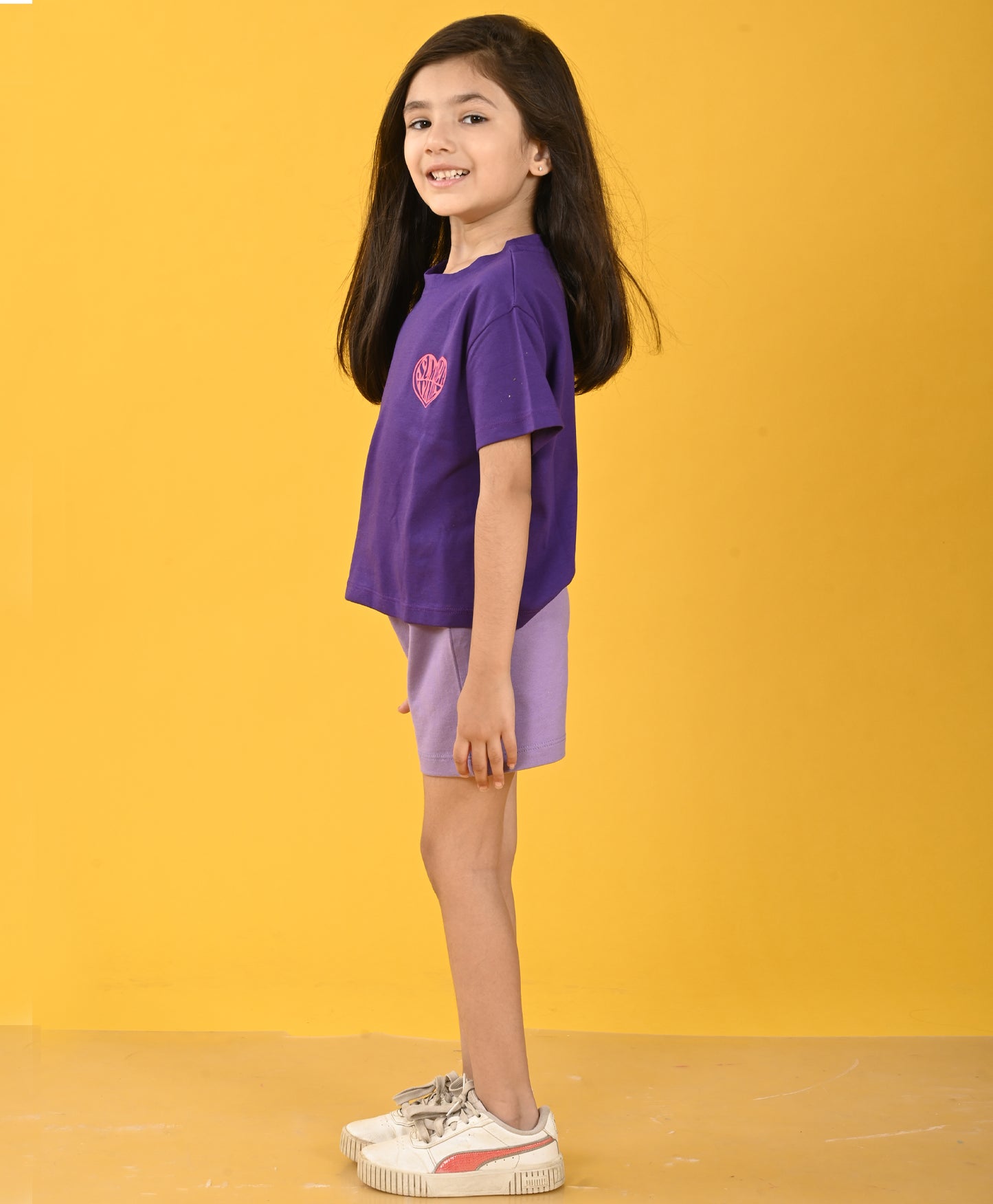 SUMMER TIME PURPLE GIRLS SHORTS SET - PURPLE