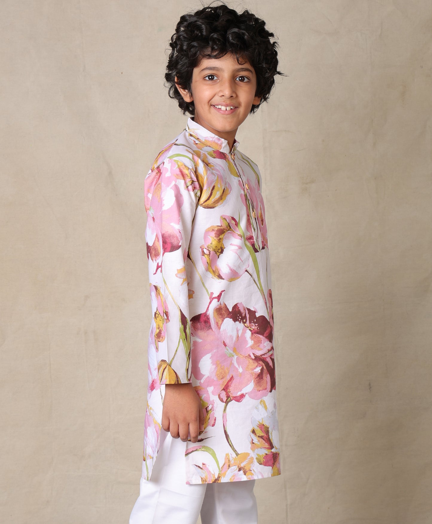 MULTICOLOR FESTIVE PRINTED PURE COTTON KURTA - MULTI