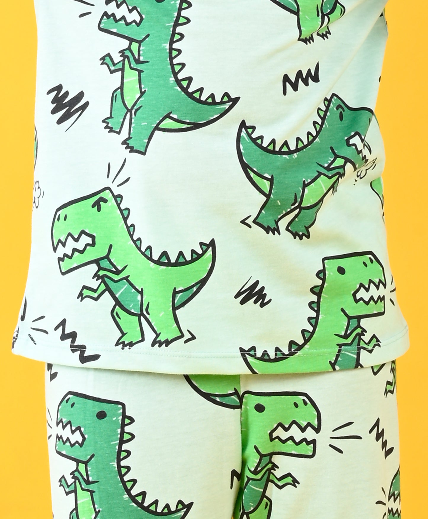 AQUA DINOSAUR LONG SLEEVES PYJAMA SET - AQUA