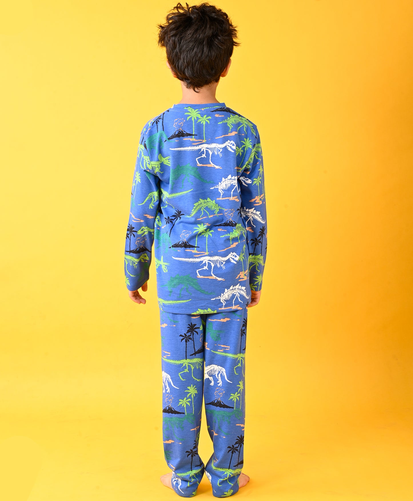 ROYAL DINOSAUR LONG SLEEVE PYJAMA SET - ROYAL