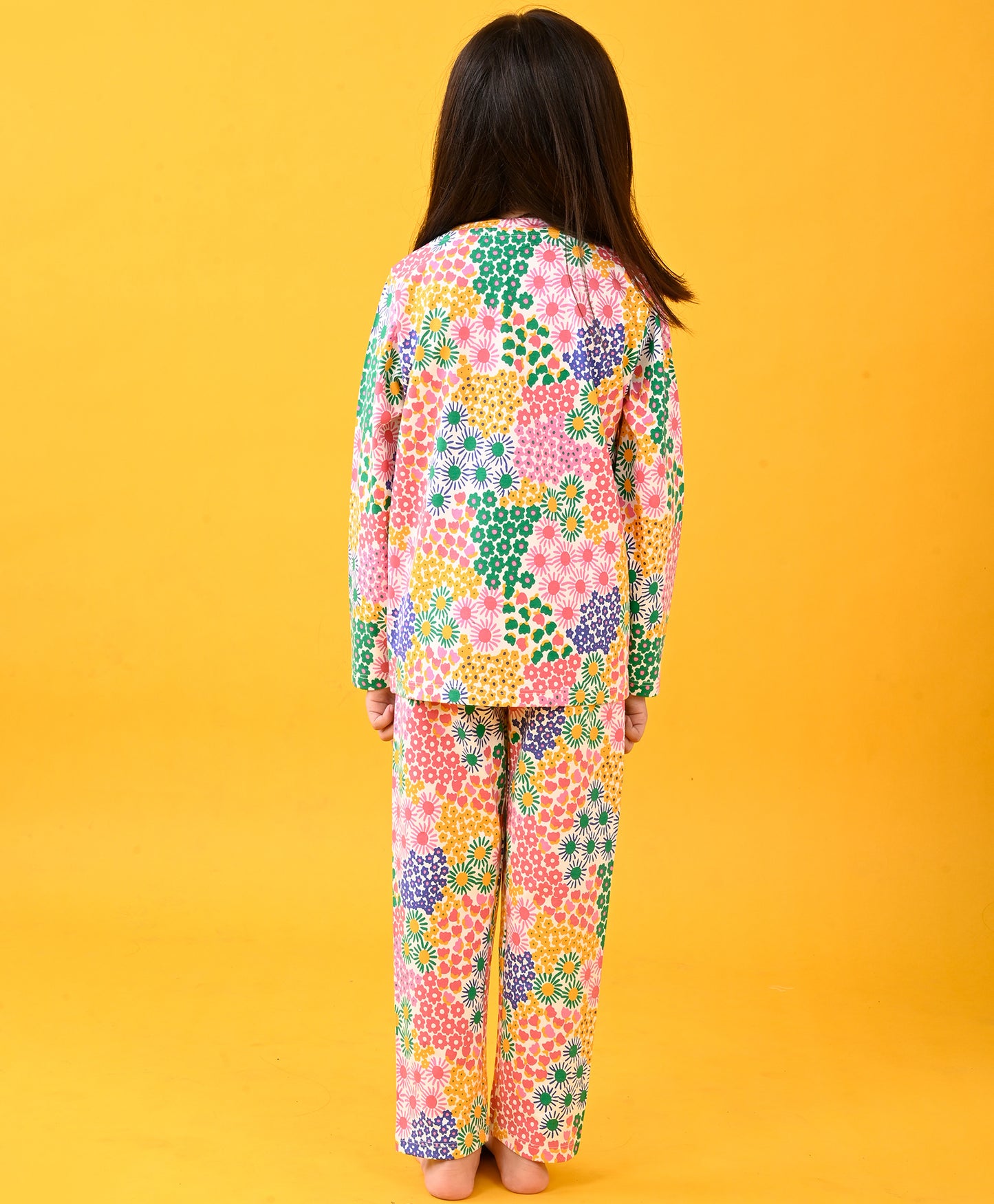 FLOWERS LONG SLEEVE PYJAMA SET - OFF WHITE