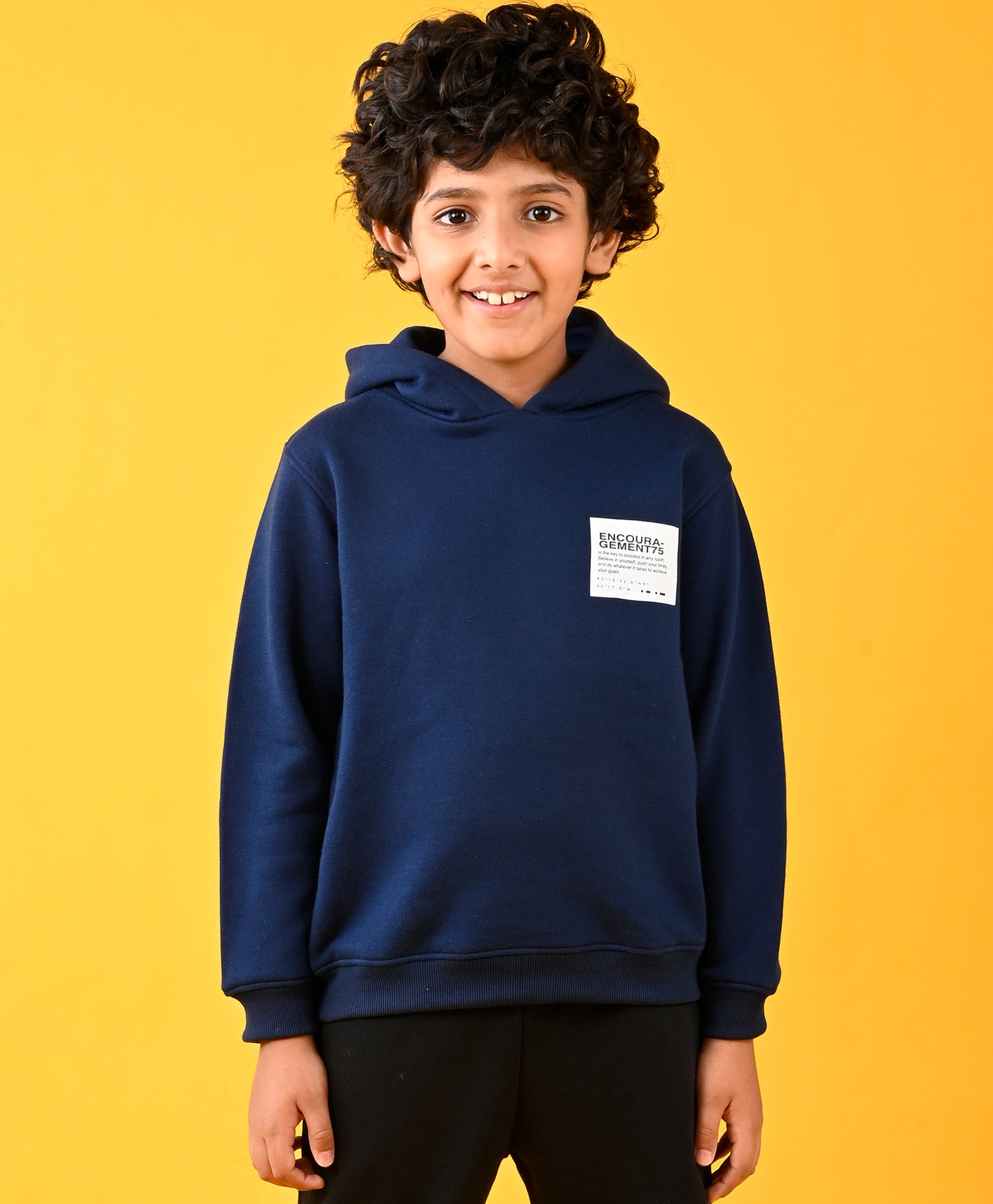 ENCOURAGEMENT NAVY FLEECE BOYS HOODIE - NAVY