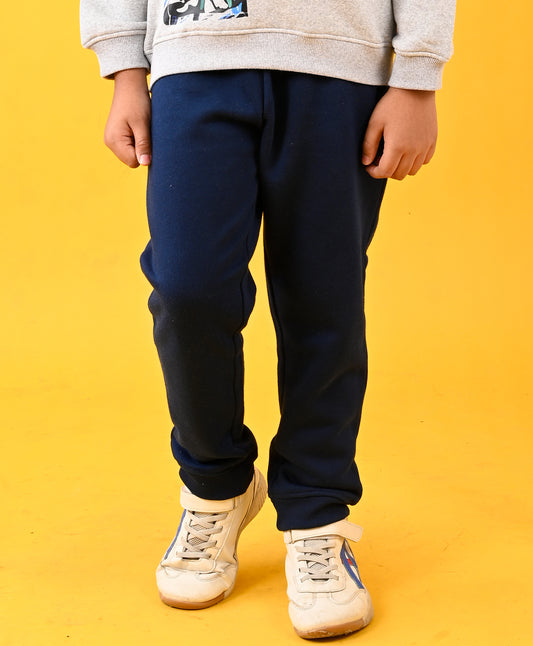 NAVY WARM FLEECE BOYS JOGGER - NAVY