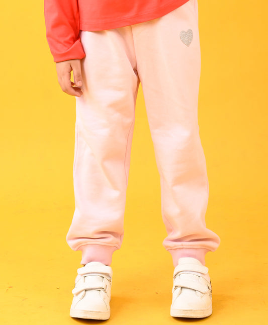 PINK HEART WARM FLEECE JOGGER - PINK