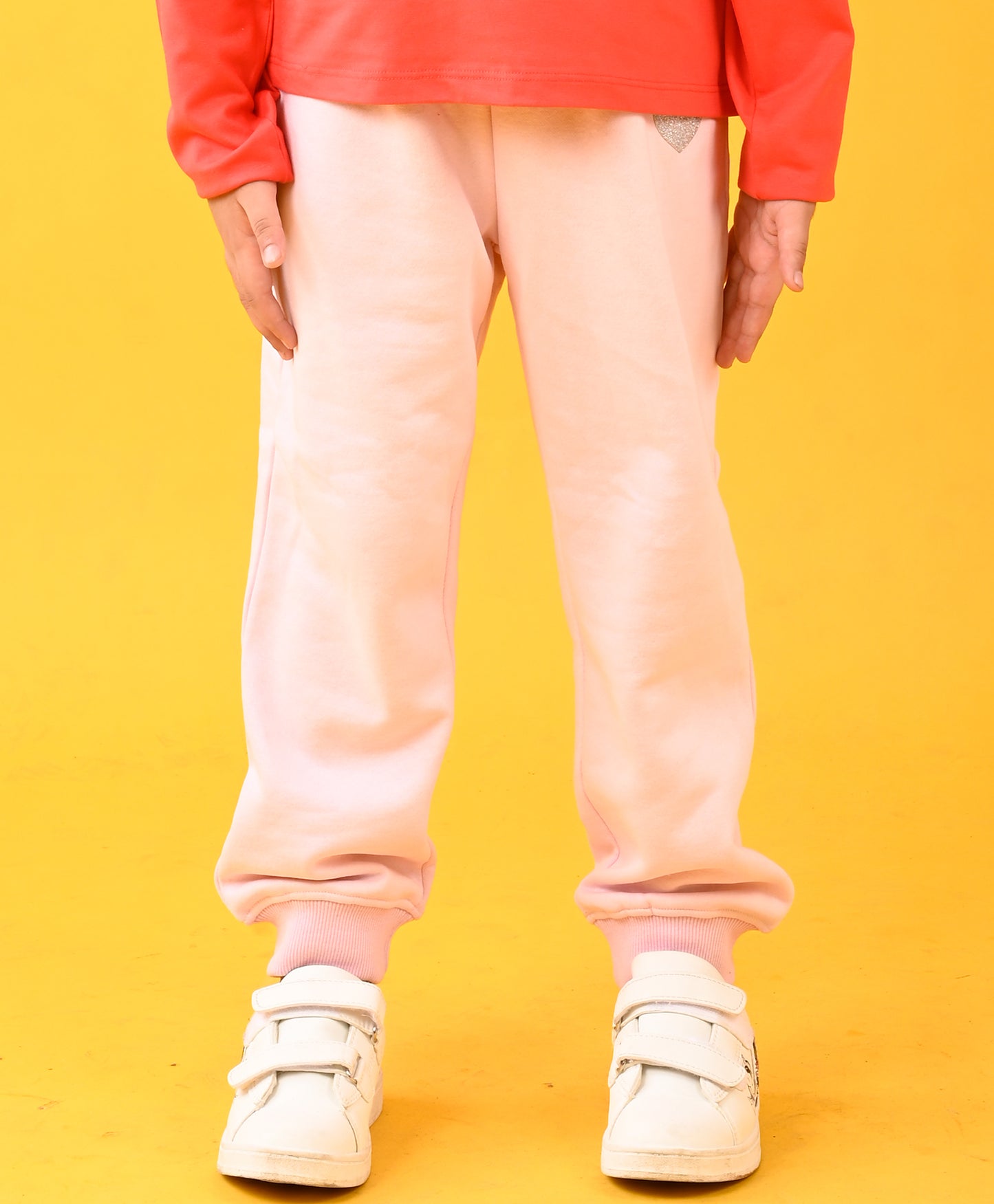 PINK HEART WARM FLEECE JOGGER - PINK