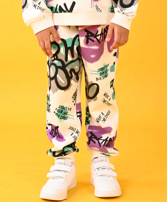 READY FOR THAT FLEECE GIRLS JOGGER - WHITE