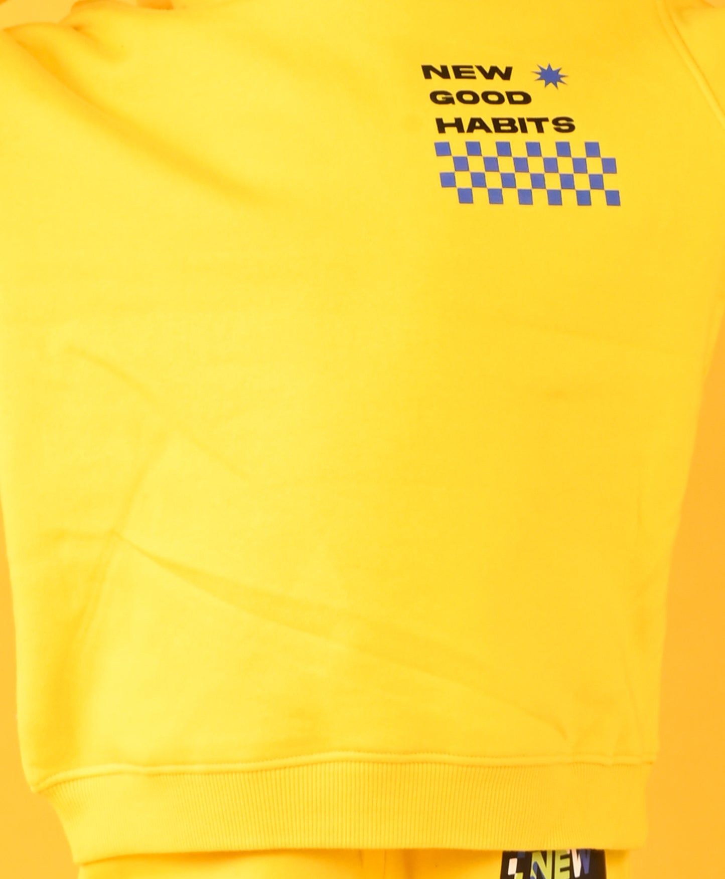 NEW GOOD HABITS YELLOW FLEECE HOODIE - YELLOW