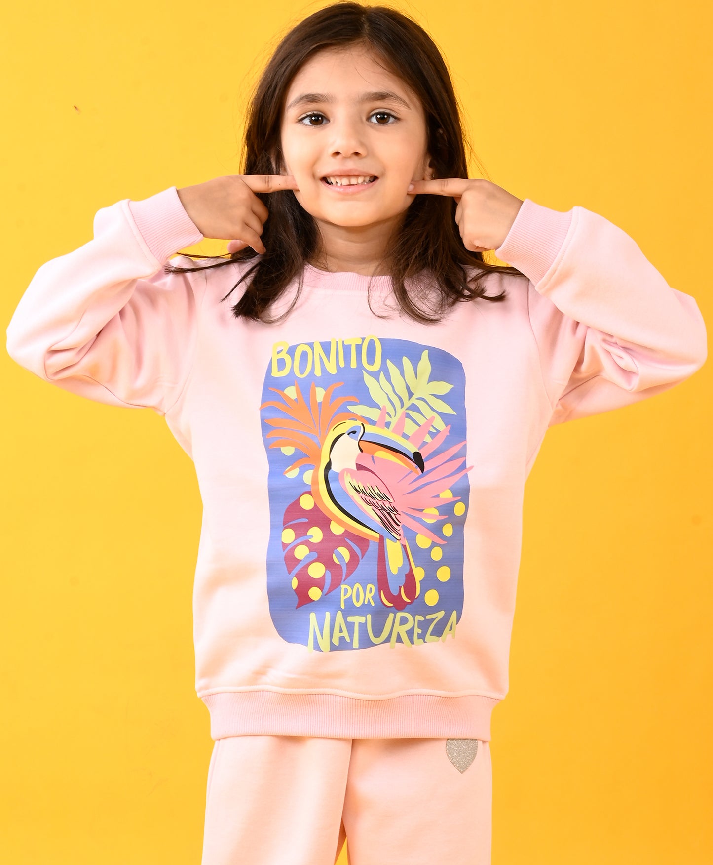 NATURE LOVE PINK FLEECE SWEATSHIRT - PINK