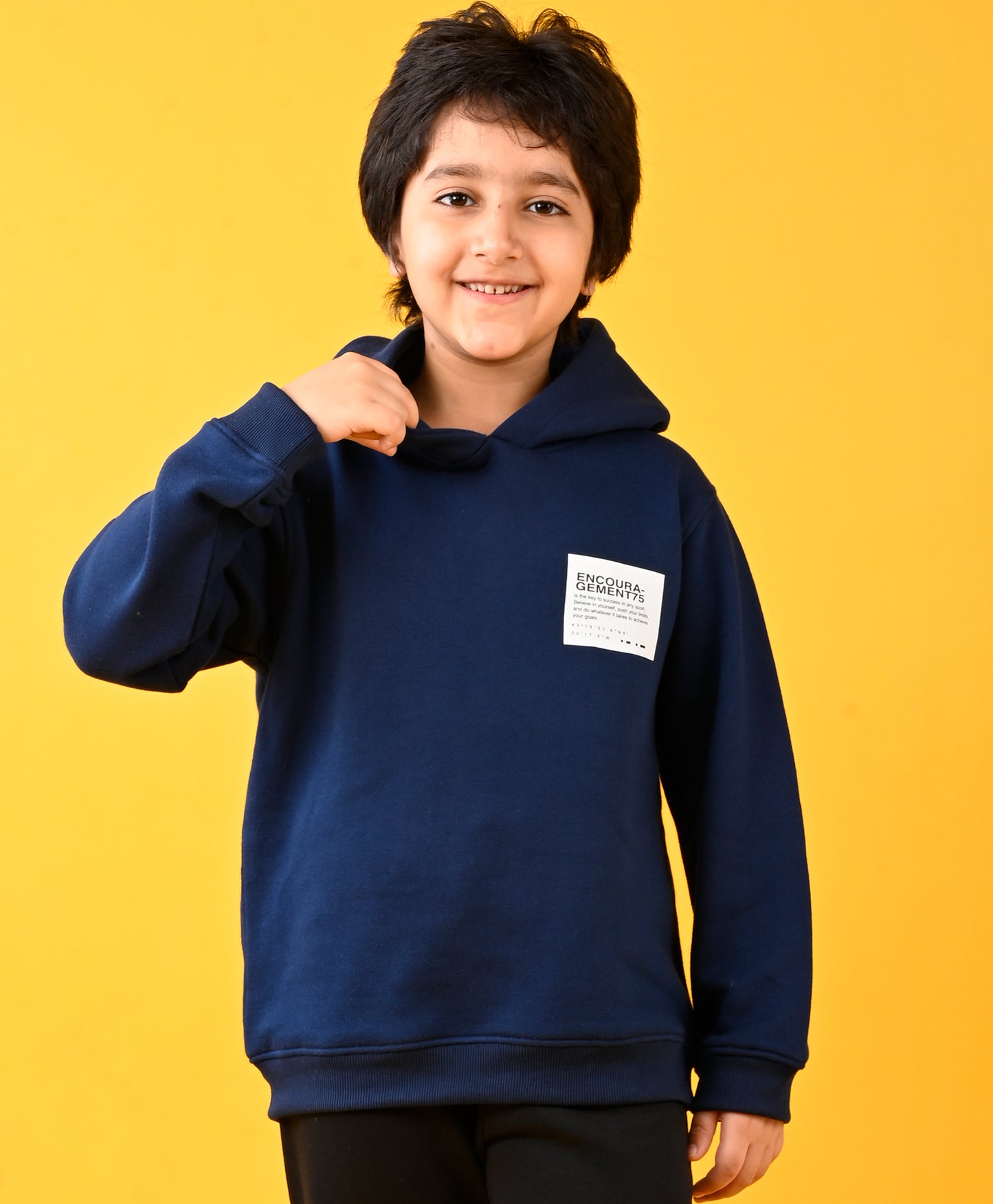 ENCOURAGMENT FUN NAVY FLEECE BOYS HOODIE - NAVY