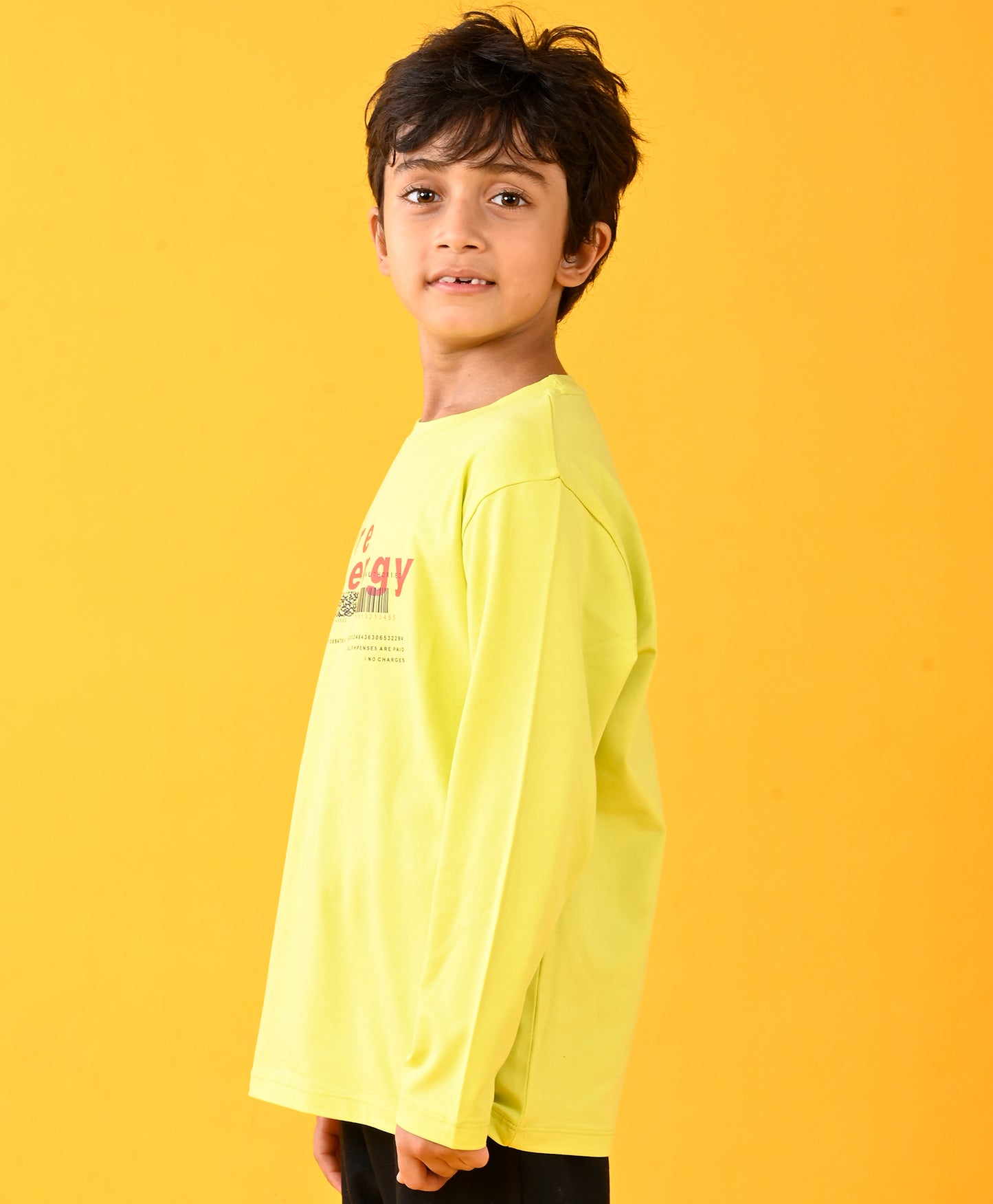 PURE ENERGY LONG SLEEVES BOYS TSHIRT - LIME